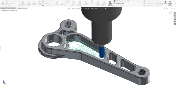 A machine part designed in Autocad software